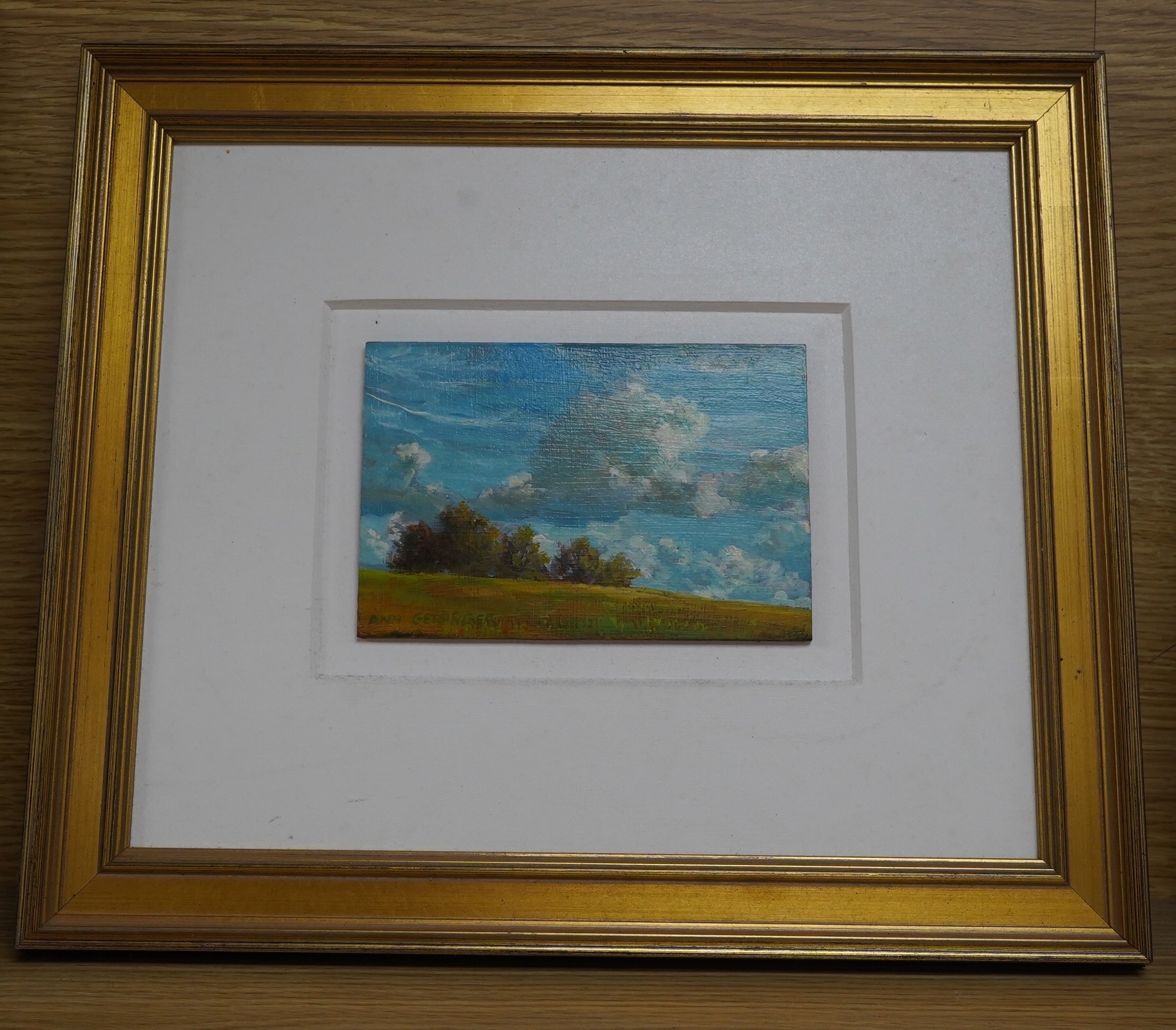 Ann Getsinger (Contemporary), oil on board, ‘Falcon Ridge’, signed, 10 x 15cm. Condition - good